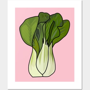 Bok choy cartoon illustration Posters and Art